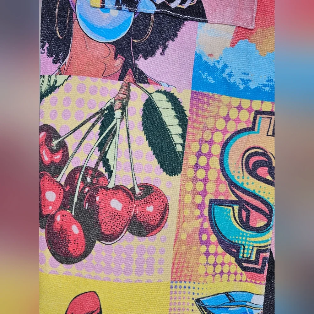 AKIRA Electric Printed Denim Cargo Pants - Picture 15 of 16